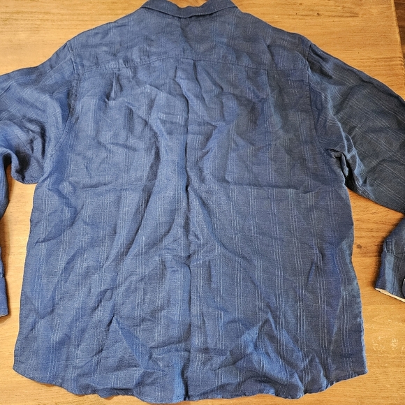 Tommy Bahama 100% Linen Long Sleeve Button Up Shirts Navy Size Large - Picture 8 of 9
